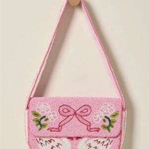 Viral Beaded Shoulder Bag Pink Multi Swan Theme NWT| Valentine | Easter